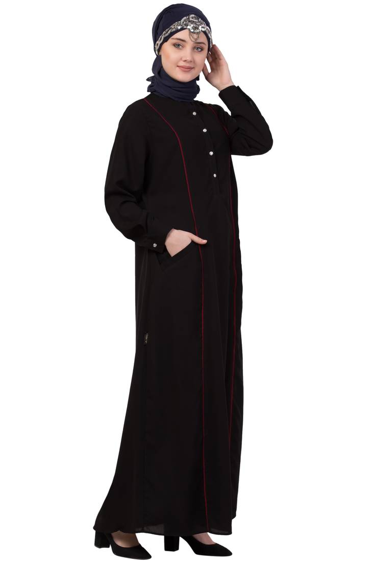 Black Plain Nida Abaya