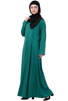 Green Plain Polyester Abaya 3