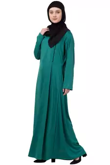 Green Plain Polyester Abaya