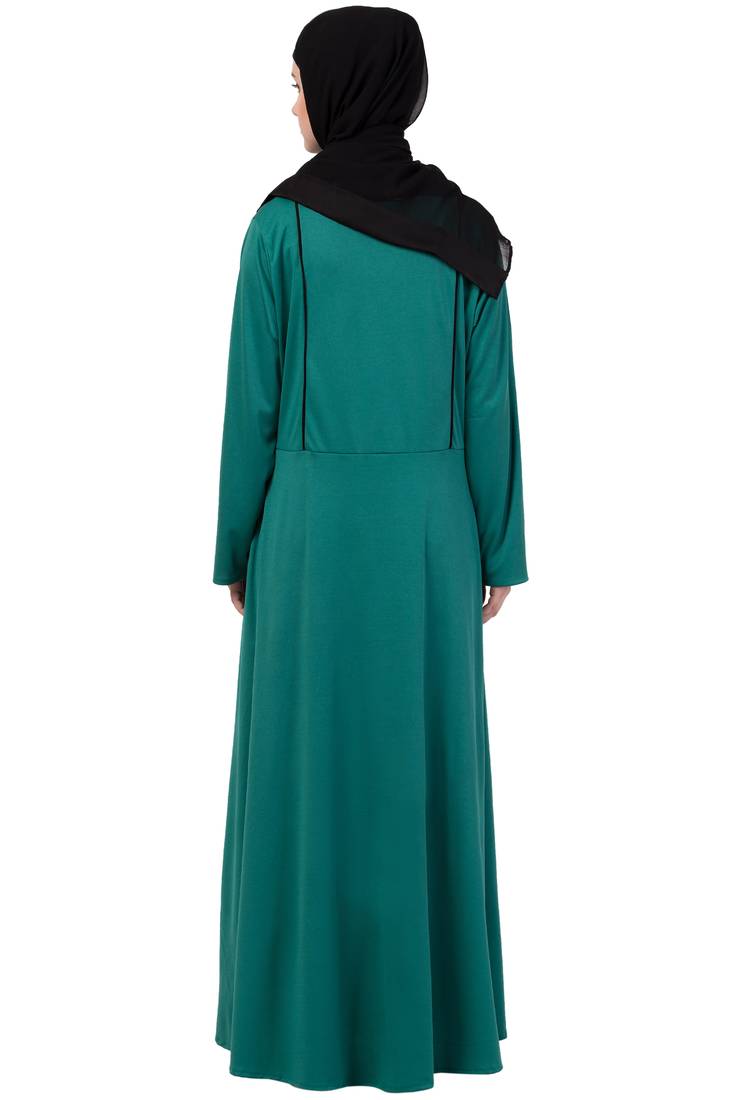 Green Plain Polyester Abaya