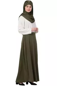 Green Plain Polyester Abaya