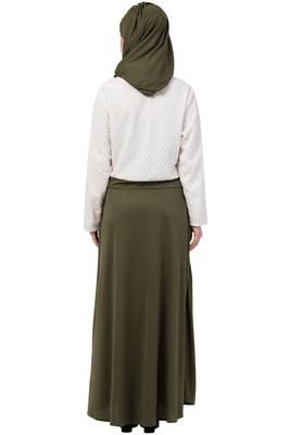 Green Plain Polyester Abaya 6