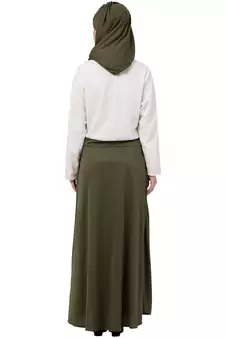 Green Plain Polyester Abaya