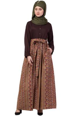 Brown Plain Rayon Abaya 1