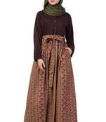 Brown Plain Rayon Abaya