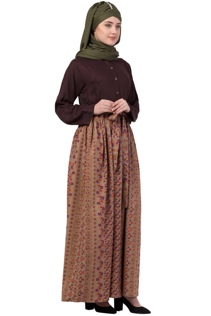 Brown Plain Rayon Abaya