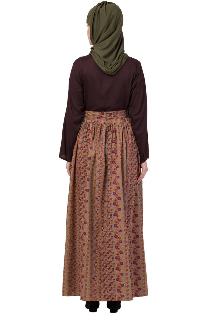 Brown Plain Rayon Abaya