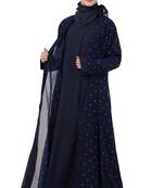Blue Plain Crepe Abaya