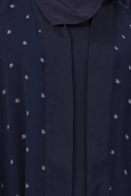 Blue Plain Crepe Abaya 5
