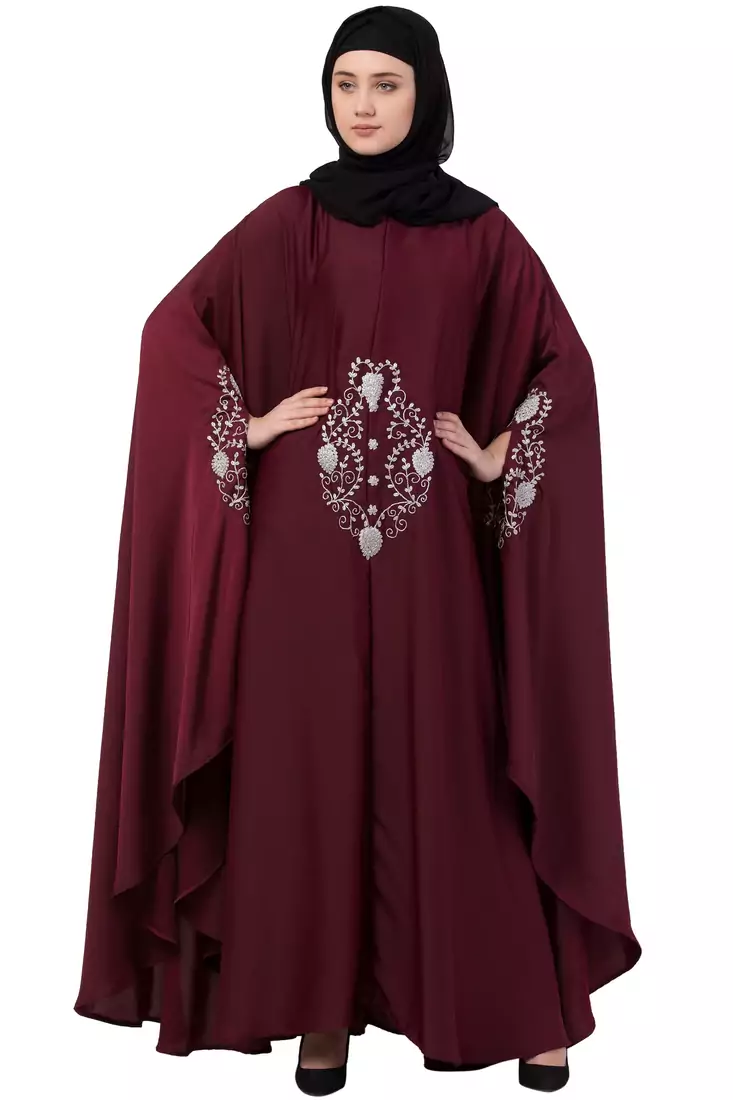 Maroon Plain Nida Abaya