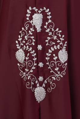 Maroon Plain Nida Abaya 3