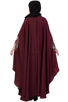 Maroon Plain Nida Abaya 4
