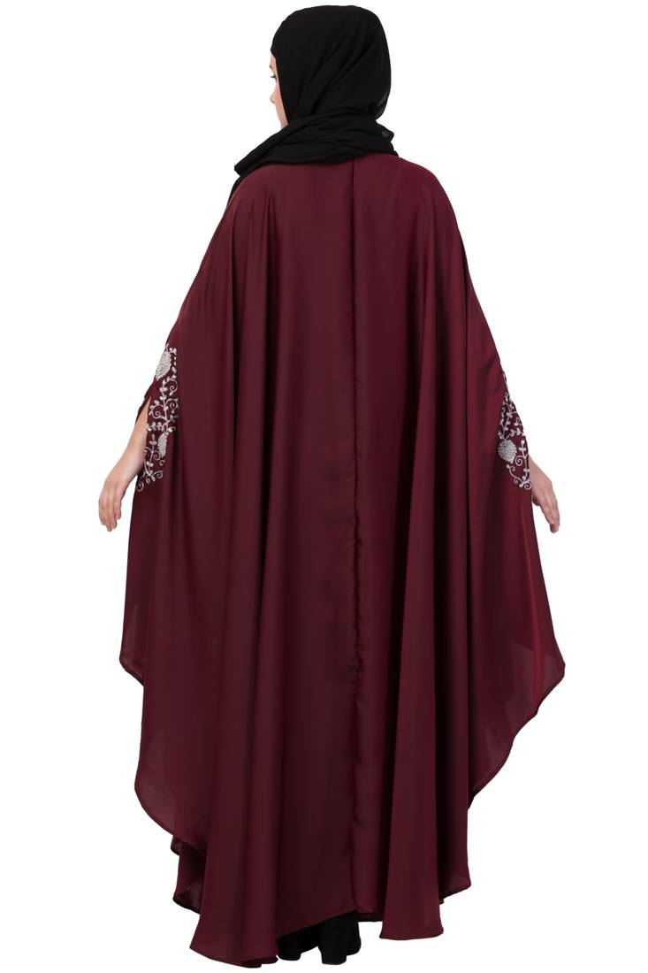 Maroon Plain Nida Abaya