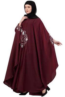 Maroon Plain Nida Abaya 5