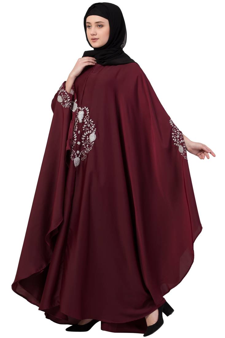 Maroon Plain Nida Abaya