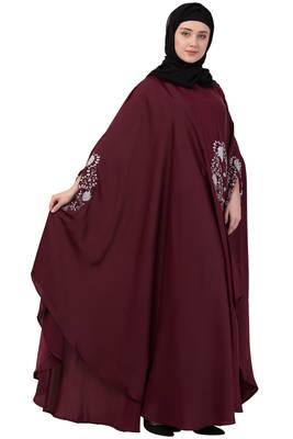 Maroon Plain Nida Abaya 6