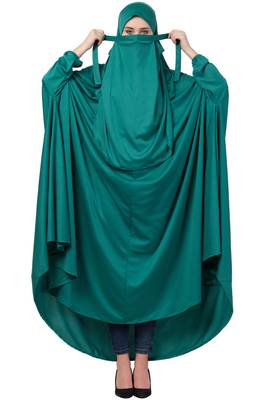 Green Plain Polyester Abaya 1