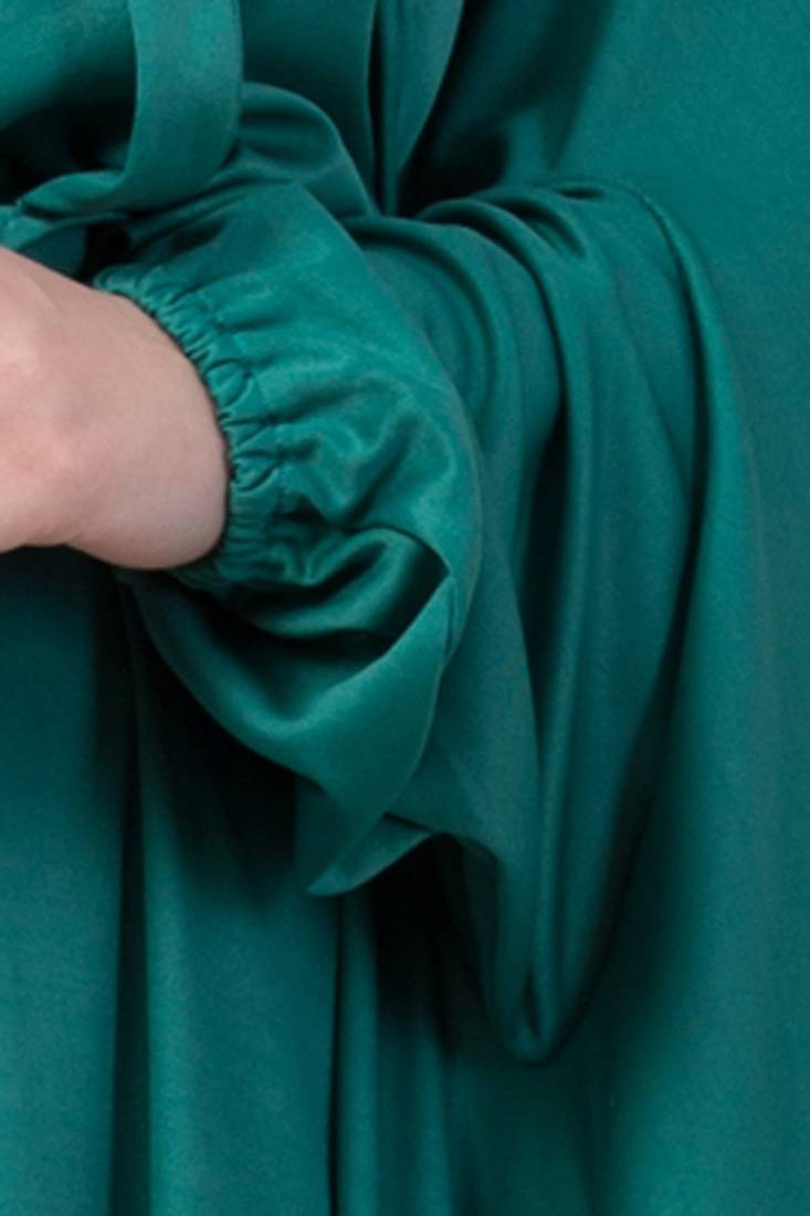 Green Plain Polyester Abaya