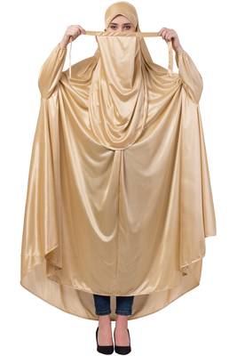 Gold Plain Polyester Abaya 1