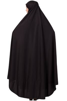 Black Plain Polyester Abaya 5