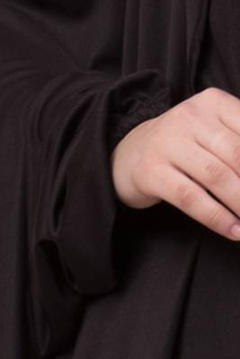 Black Plain Polyester Abaya 6