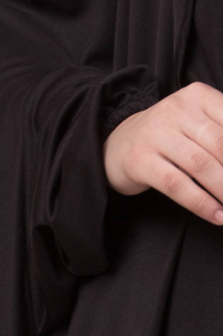 Black Plain Polyester Abaya