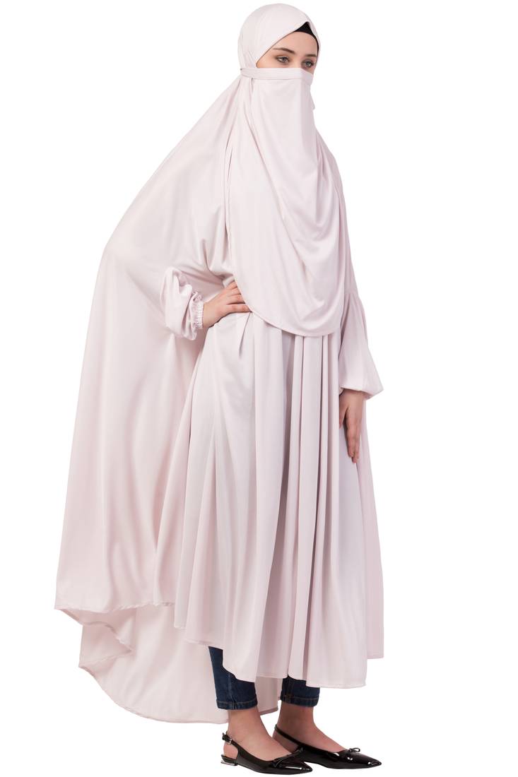 Pink Plain Polyester Abaya