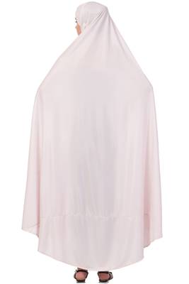 Pink Plain Polyester Abaya 5