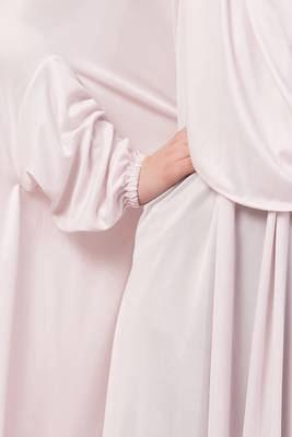 Pink Plain Polyester Abaya 6