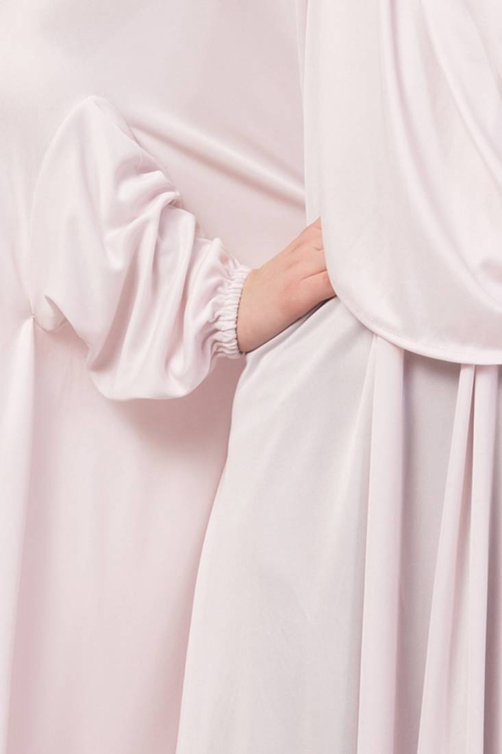 Pink Plain Polyester Abaya