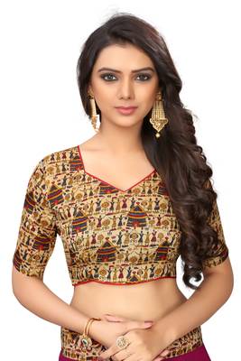 Rani pink plain chanderi silk saree with blouse 4