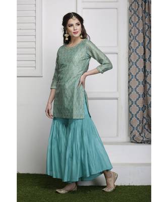 Neeli Blocked printed Sharara Set 3