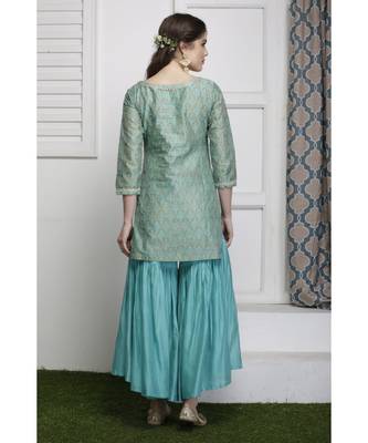 Neeli Blocked printed Sharara Set 4