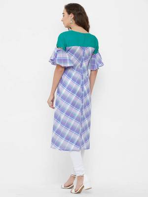 Blue printed cotton ethnic-kurtis 2
