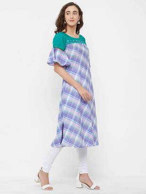 Blue printed cotton ethnic-kurtis 3