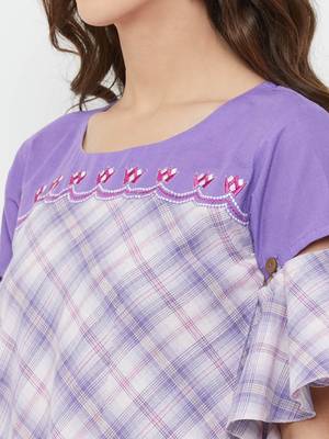 Purple printed cotton ethnic-kurtis 5