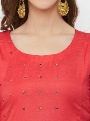 Pink embroidered rayon ethnic-kurtis 5