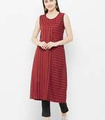 Red printed cotton ethnic-kurtis