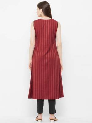 Red printed cotton ethnic-kurtis 2