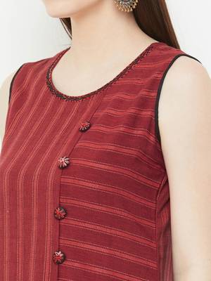 Red printed cotton ethnic-kurtis 5