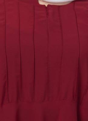 Maroon Nida Plain Abaya 5