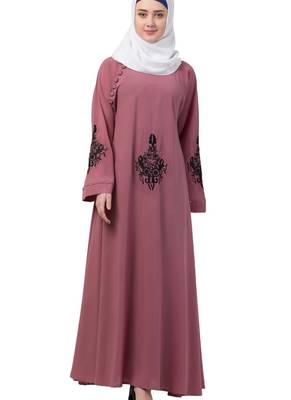 Pink Nida Embroidered Abaya 3