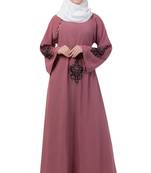 Pink Nida Embroidered Abaya