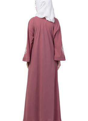 Pink Nida Plain Abaya 2
