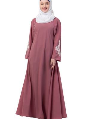 Pink Nida Plain Abaya 1