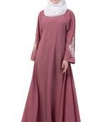 Pink Nida Plain Abaya