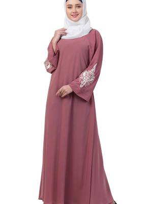 Pink Nida Plain Abaya 3