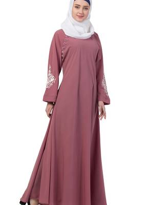Pink Nida Plain Abaya 4