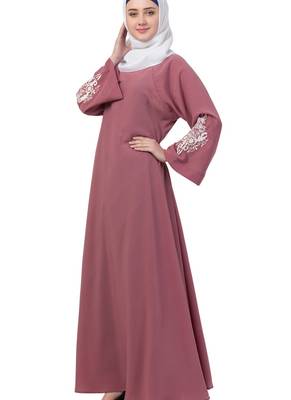 Pink Nida Plain Abaya 5