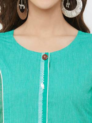 Green embroidered cotton ethnic-kurtis 5